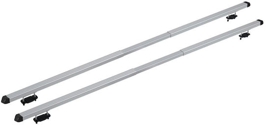 K39 Μπάρες Οροφής Αλουμινίου Rapid 135εκ. Universal για Αυτοκίνητα με Εργοστασιακές Μπάρες (Σετ χωρίς πόδια) Ασημί
