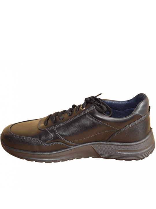 Leder Herren Freizeitschuhe Anatomisch Schwarz