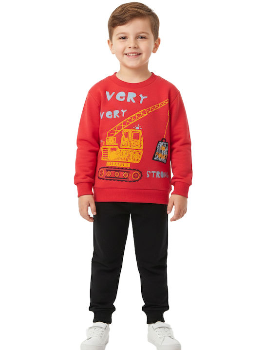 Kids Sweatpants Set Red 2pcs