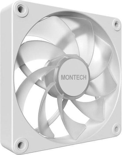 Montech GF120R V2 Reverse Blade Case Fan (1600rpm / 70.8cfm) με ARGB Φωτισμό και Σύνδεση 3-Pin / 4-Pin PWM 3τμχ Λευκό