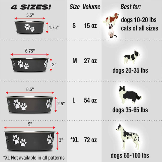 MrZoo Stainless Steel Food Bowl for Dog & Cat 22cm