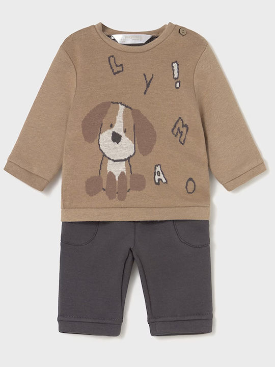 Kids Sweatpants Set Beige 2pcs