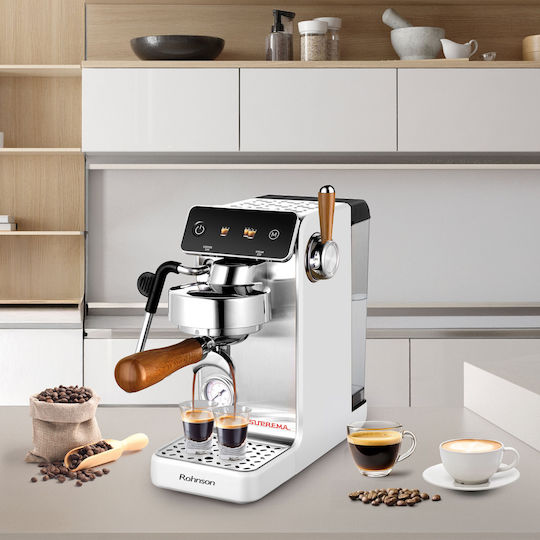 Rohnson Suprema Automatic Espresso Machine 2700W Pressure 20bar Silver