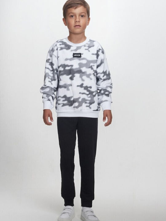 Kids Sweatpants Set White-black 2pcs