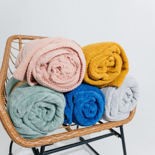 Aglika Κουβέρτα Fleece Μονή 150x200εκ. Μπλε