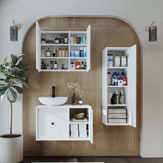 Комплект Баня Маси 3 Чаcти Gusto със Смесител Огледало и Стълбче – MDF и Керамика