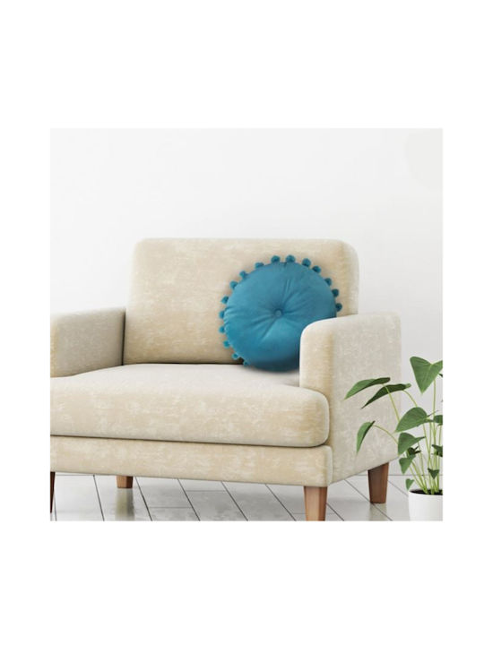 Sofa-Kissen aus Samt Petrol Blau 40x40cm