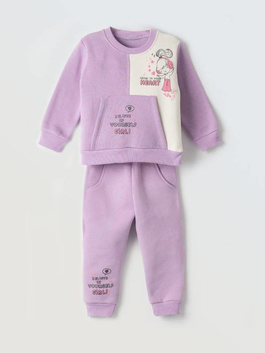 Kinder Sweatpants Set - Jogginganzug Flieder 2Stück