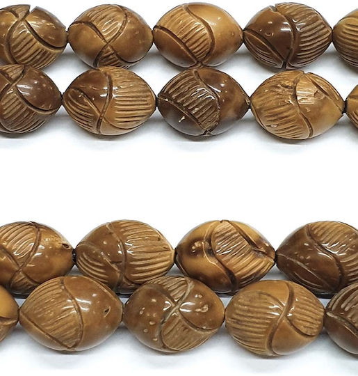 Roloi Komboloi Graven Worry Beads with 27 Beads Brown 37cm