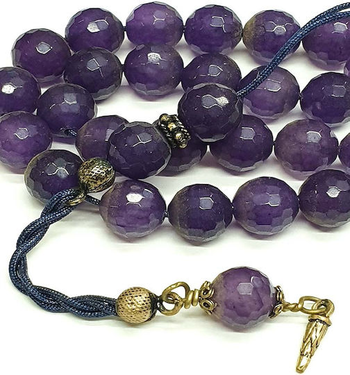 Roloi Komboloi Amethyst Worry Beads with 25 Beads Purple 31cm