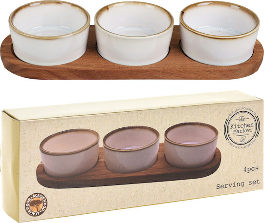 Excellent Houseware Keramik Ordnungshüter 3 Schlitze mit Basis Beige 1Stück
