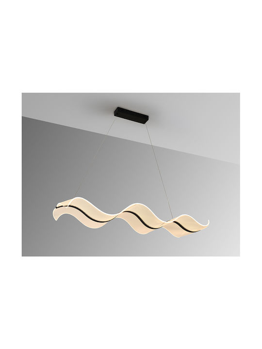 Olas Adjustable Pendant Light Black LED with Warm to Cool White Light 122x13x36cm