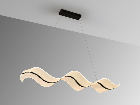 Olas Adjustable Pendant Light Black LED with Warm to Cool White Light 122x13x36cm