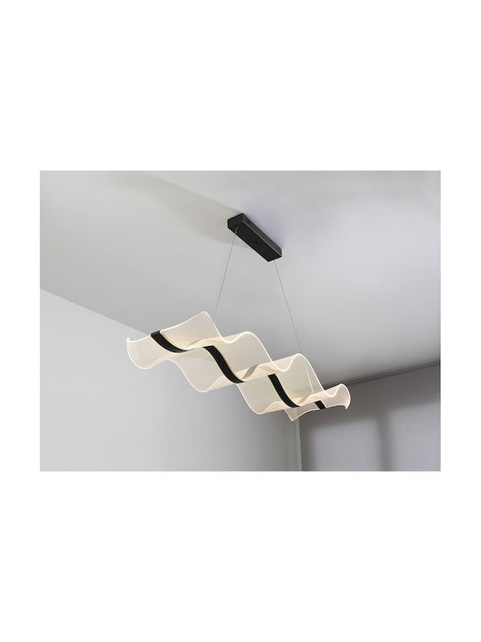 Olas Adjustable Pendant Light Black LED with Warm to Cool White Light 122x13x36cm