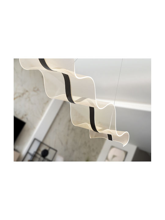 Olas Adjustable Pendant Light Black LED with Warm to Cool White Light 122x13x36cm