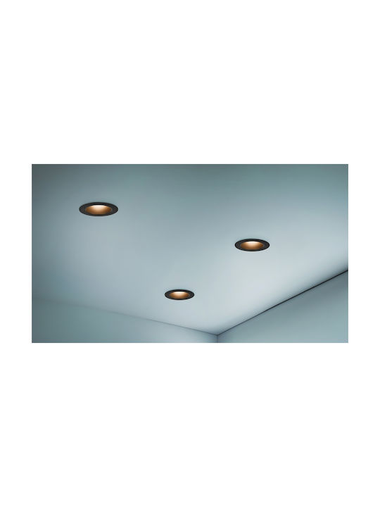 Trio Lighting Virunga Пластмаса Вграден Спот Черен 1бр
