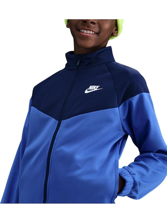 Спортен Детски Комплект Анцуг Dri-Fit Със Суитшърт С Цип Син 2 Бройки