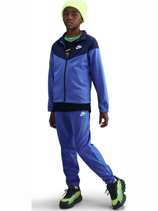 Спортен Детски Комплект Анцуг Dri-Fit Със Суитшърт С Цип Син 2 Бройки