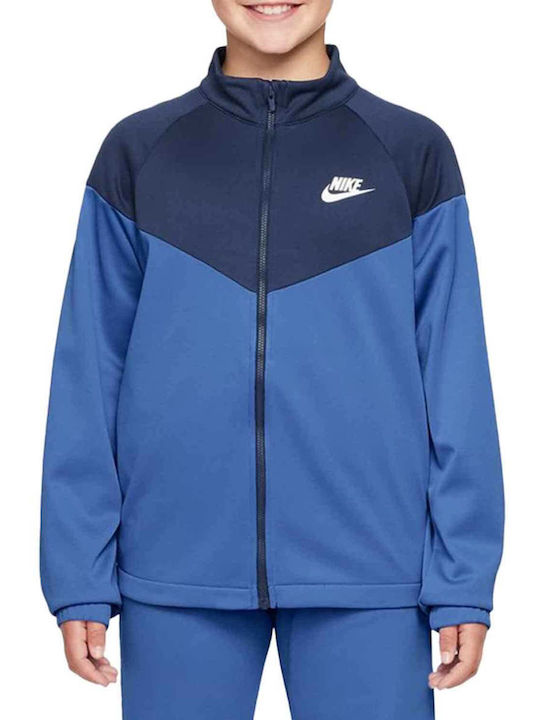 Спортен Детски Комплект Анцуг Dri-Fit Със Суитшърт С Цип Син 2 Бройки