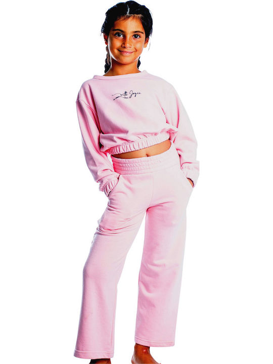 Kids Sweatpants Set Pink 2pcs All Things Are Possible