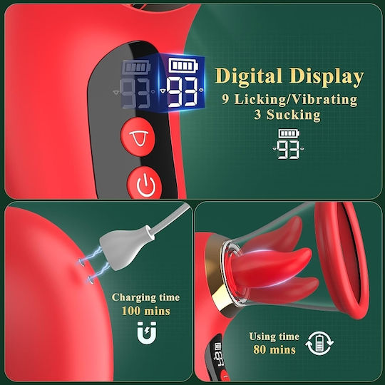 Smd Red Velvet Clitoral Sucking Licking Vibrator App Αναρροφητής Κλειτορίδας Γλώσσα