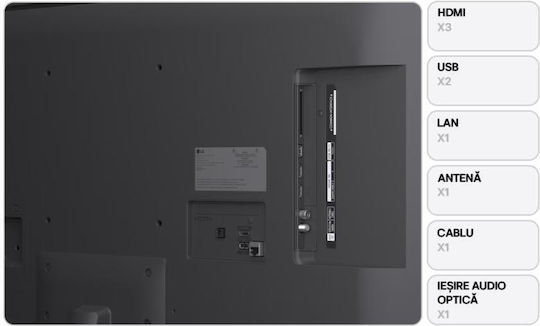 LG Smart Τηλεόραση 43" 4K UHD LED NanoCell AI NANO81 HDR (2025) 43NANO81A3A