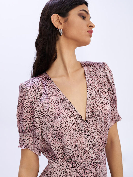 Midi Σεμιζιέ Φόρεμα Transcendent Pink