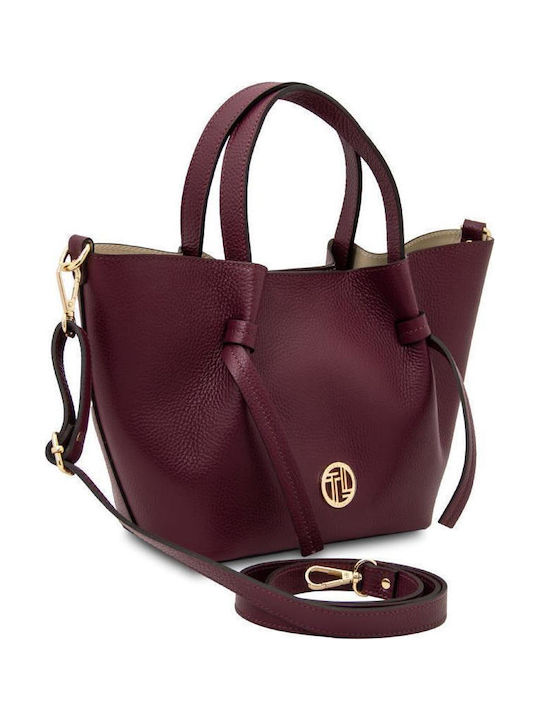 De piele Geantă de damă De umăr Burgundy