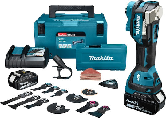 Makita Electric Brushless Oscillating Multi Tool 18V 2x3Ah with Speed Control DTM52RFJX2