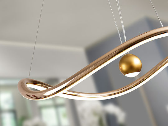 Romina Adjustable Pendant Light Gold LED with Warm to Cool White Light 78x78cm