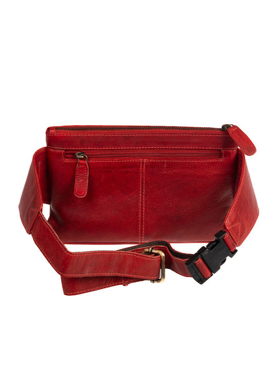 Leather Waist Bag Red
