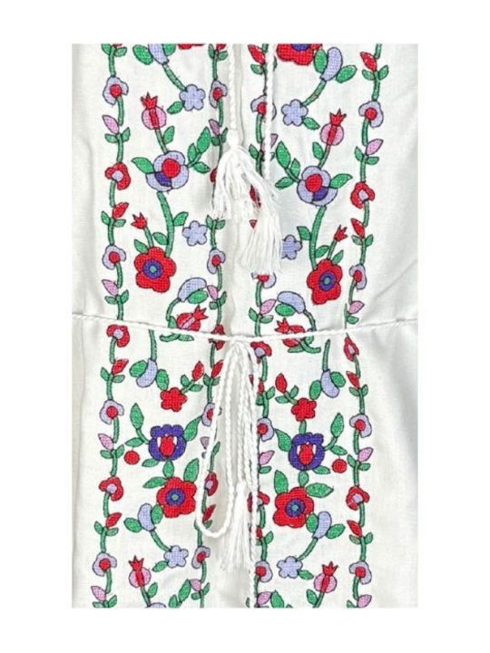 Sommer Maxi Damenkleid Weiß Lila