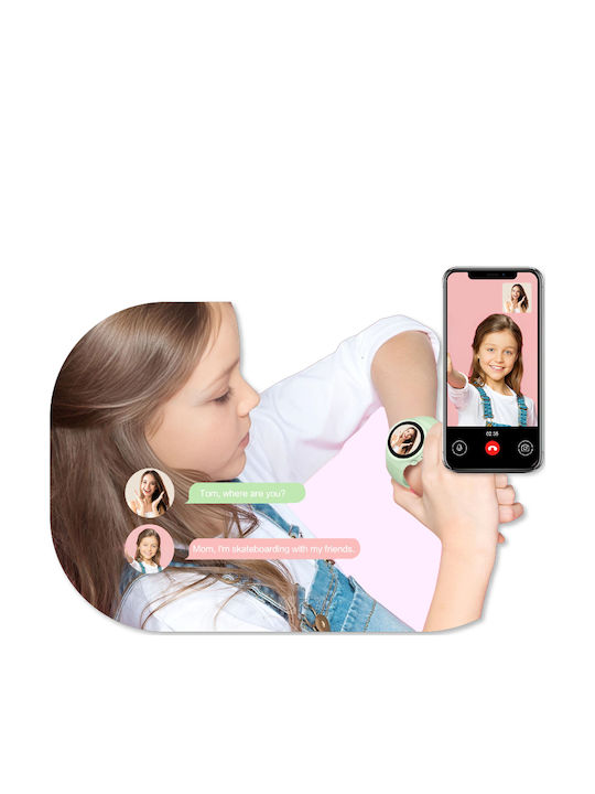 Kiddoboo Kids Smartwatch WatchMe 4G K5 With GPS & Camera Pink Mint