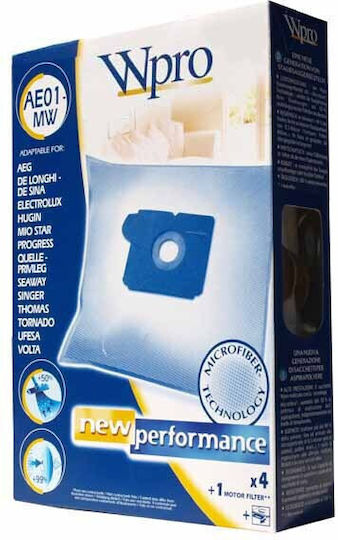 Whirlpool Vacuum Cleaner Bags 4pcs Compatible with Electrolux Vacuum Cleaners