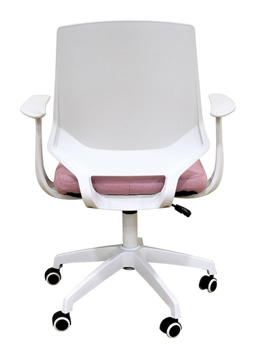 A1150-W Office Chair with Fixed Arms White/Pink Zita Plus