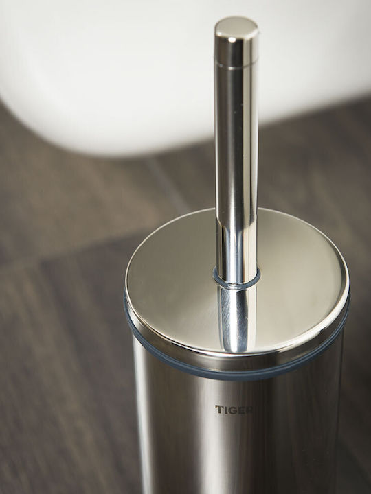 TIGER Inox Bathroom Trash Can Silver
