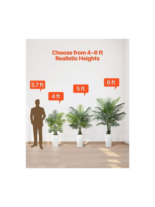 Vevor 1829 Mm Artificial Areca Palm Tree Faux Plant In Pot Home Office