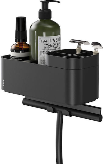 TIGER 2-store Wall Mounted Bathroom Shelf Metallic 24.9x15.7x10.8cm Black