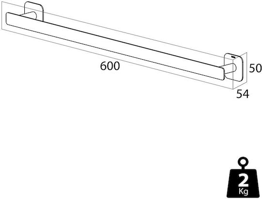 TIGER Double Wall-Mounted Bathroom Rail Inox Silver