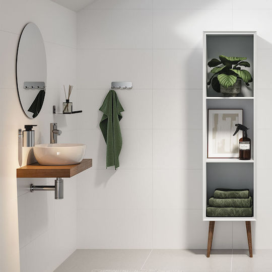 TIGER Wall-Mounted Bathroom Hook with 4 Positions Inox Silver