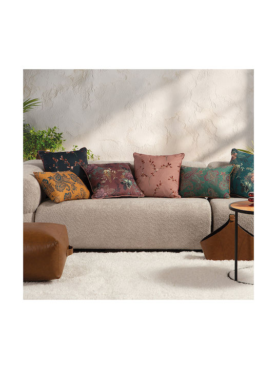 Nef-Nef Homeware Sofa Cushion Vania Velvet Blue/Black 45x45cm