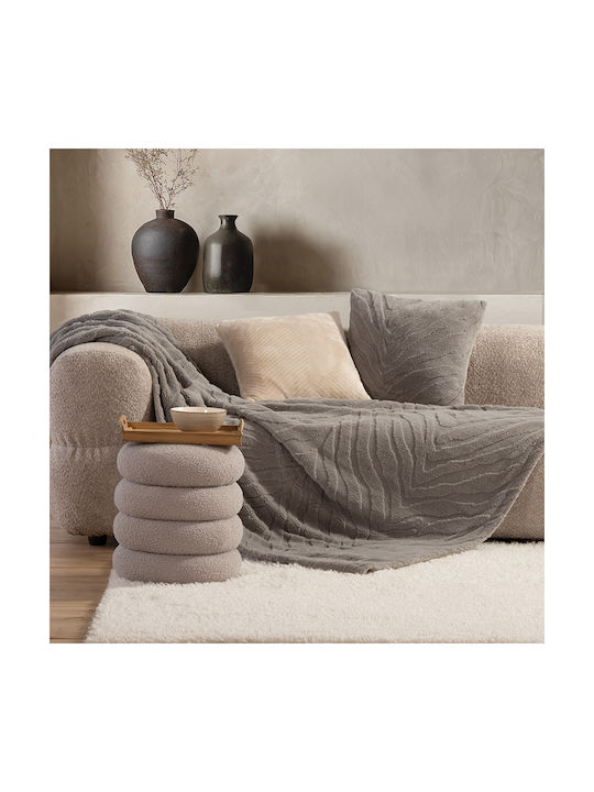 Nef-Nef Homeware Sofa Cushion Berien Fleece Brown 45x45cm