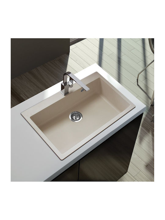 Duralit Drop-In Sink Synthetic Granite W76xD50cm