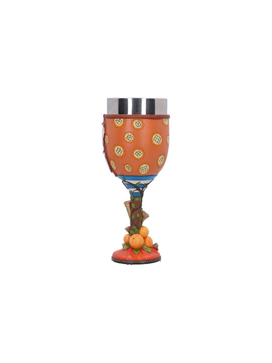 Nemesis Now Glas Wasser aus Edelstahl in Orange Farbe Kelch mit Strohhalm