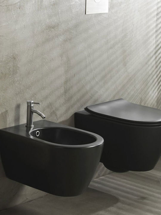 Scarabeo Wandhängende Toilette mit Deckel Sanftes Schließen Beige