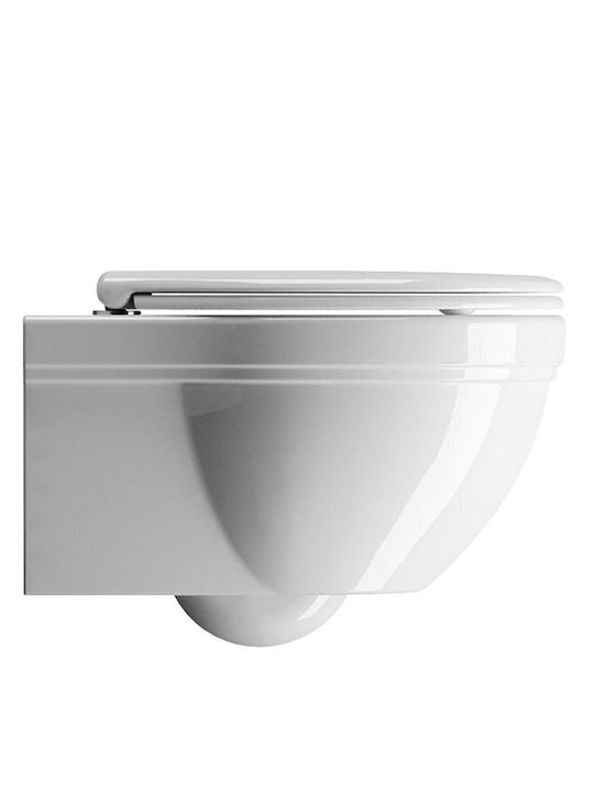 GSI Classic Wandhängende Toilette Randlos mit Deckel Sanftes Schließen Weiße