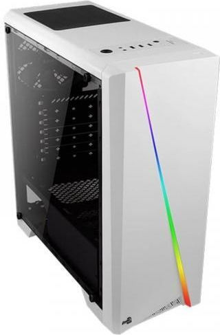 Aerocool Cylon Pro V2 Gaming Midi-Turm Computergehäuse mit Seitenfenster und RGB-Beleuchtung Weiß
