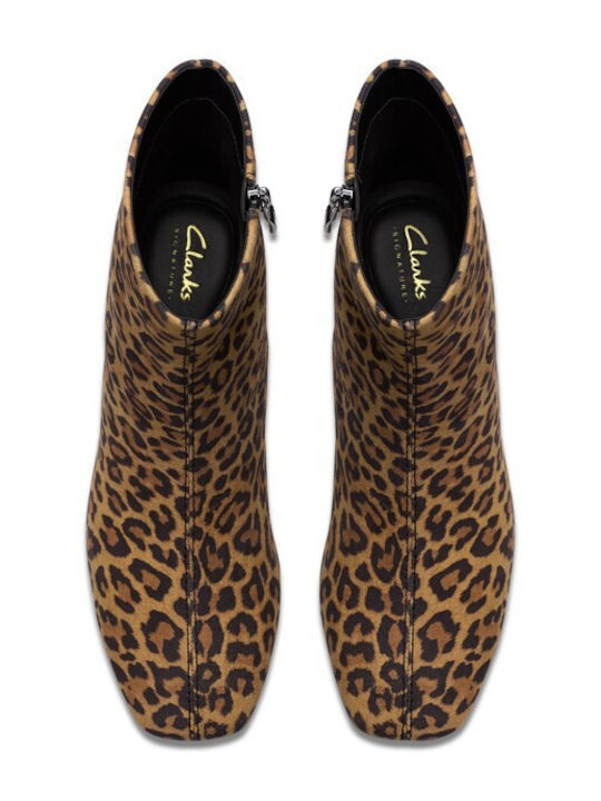 Fernie Suede Γυναικεία Μποτάκια με Μεσαίο Τακούνι Leopard