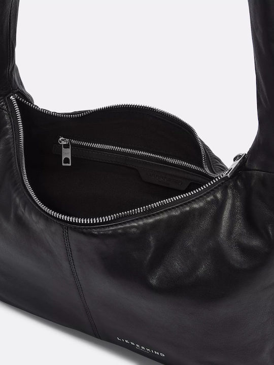 Leder Damentasche Schultertasche Schwarz