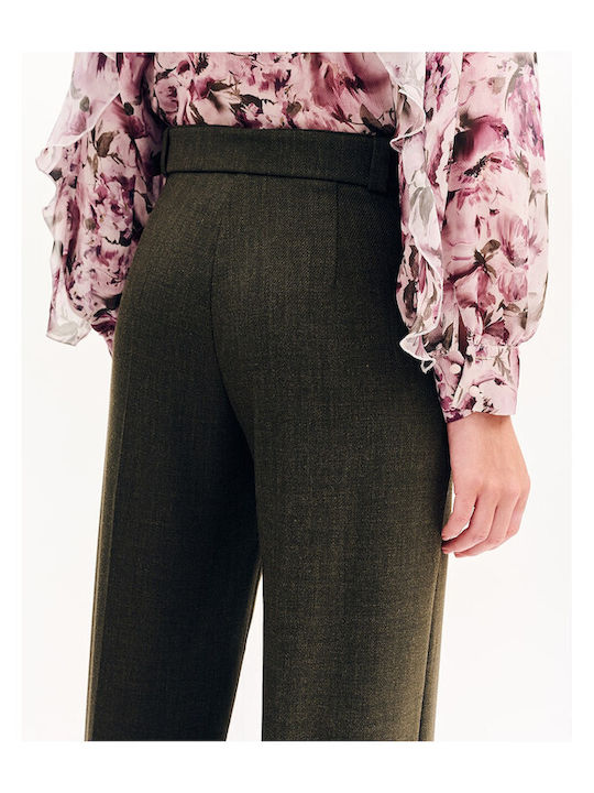 Damen Stoff Hose Olive